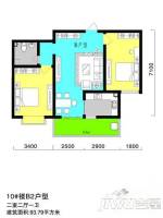 文景苑2室2厅1卫93.8㎡户型图