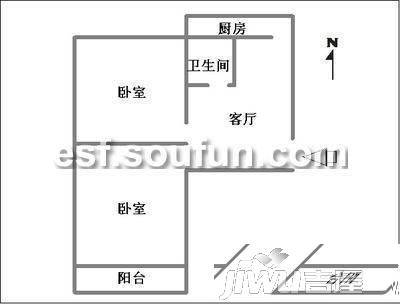 勘探设计研究院宿舍2室0厅0卫户型图