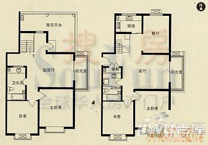 博仕名筑1室1厅1卫64.8㎡户型图