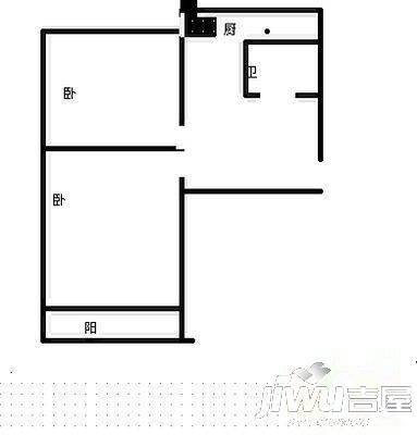 铸锅厂宿舍3室1厅1卫66㎡户型图