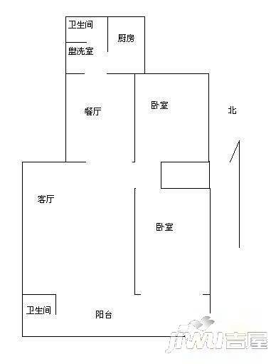 谈固新村3室2厅2卫户型图