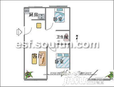 鑫城小区2室2厅1卫户型图