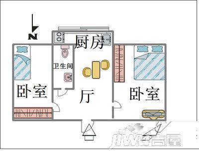 鑫城小区2室2厅1卫户型图