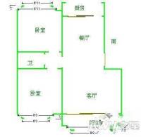 红星街钢厂宿舍2室2厅1卫125㎡户型图