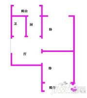 聚贤里2室1厅1卫65㎡户型图