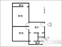 文化局宿舍2室1厅1卫61㎡户型图