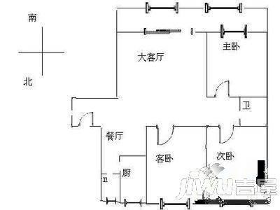 宁安小区2室1厅1卫63㎡户型图