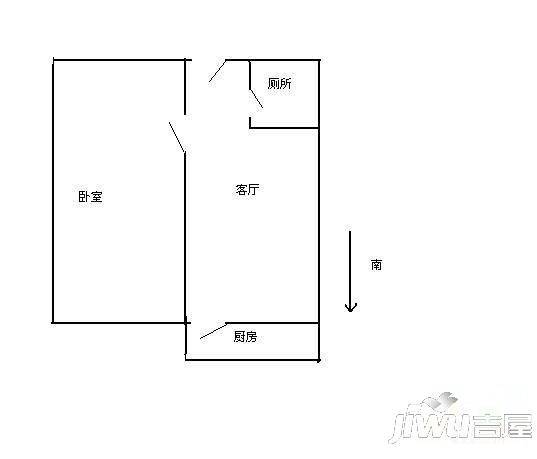 宁安小区2室1厅1卫63㎡户型图