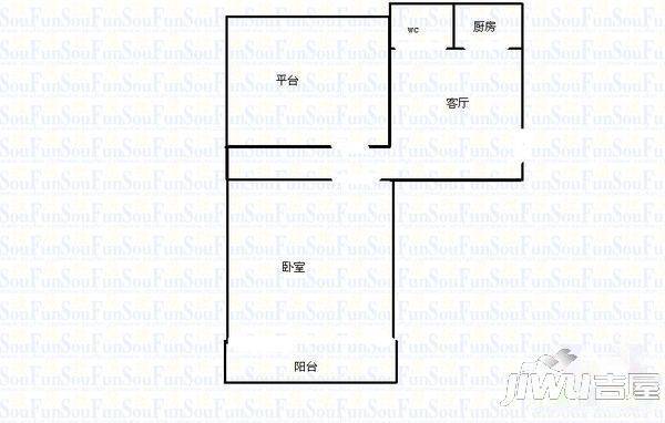 红星花园2室1厅1卫85㎡户型图