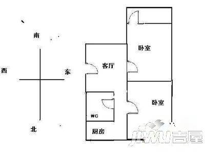 泰安小区2室1厅1卫62㎡户型图