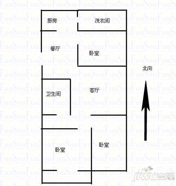 宾南花园2室2厅1卫户型图