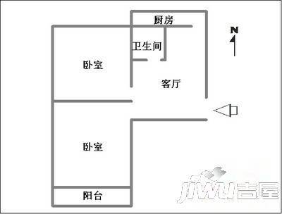 金马腾宏园2室1厅1卫70㎡户型图