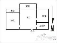 槐北路科大宿舍2室1厅1卫59㎡户型图