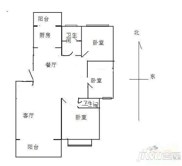 雅清西区3室2厅2卫户型图