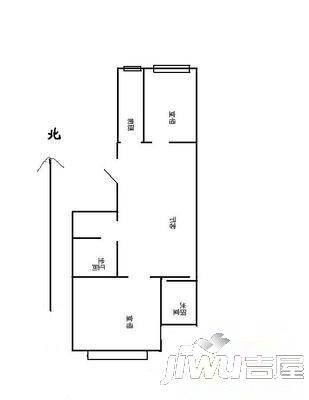 玲珑苑2室1厅1卫74㎡户型图