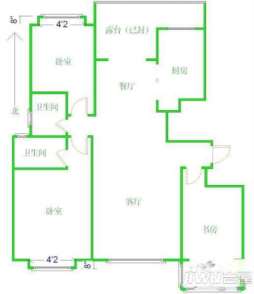 水榭花都4室2厅3卫246.1㎡户型图