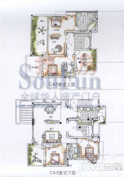 水榭花都4室2厅3卫246.1㎡户型图