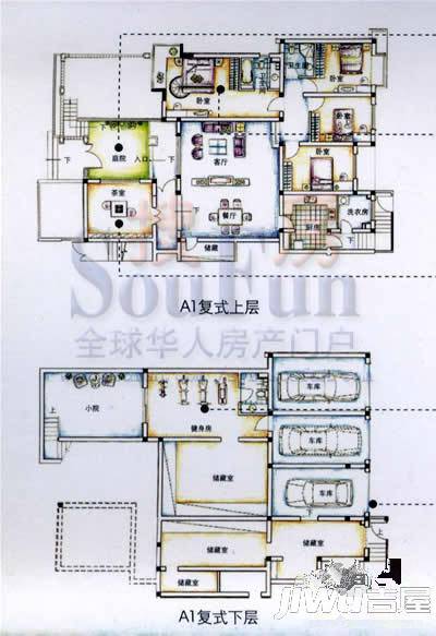 水榭花都4室2厅3卫246.1㎡户型图