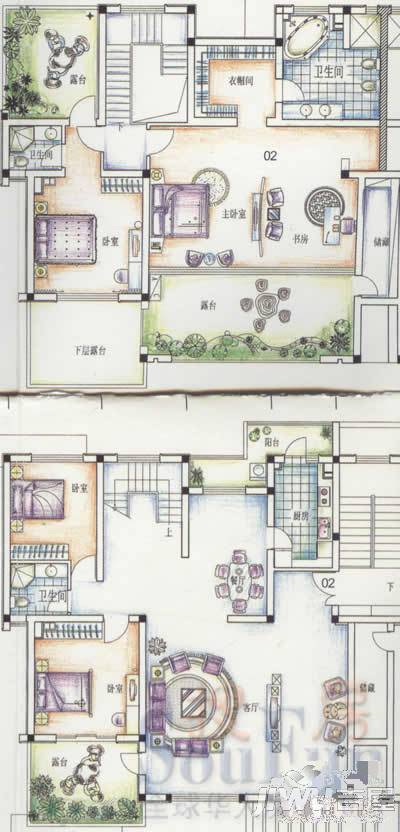 水榭花都4室2厅3卫246.1㎡户型图