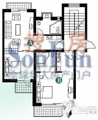 千百度澜珊3室2厅2卫85.6㎡户型图