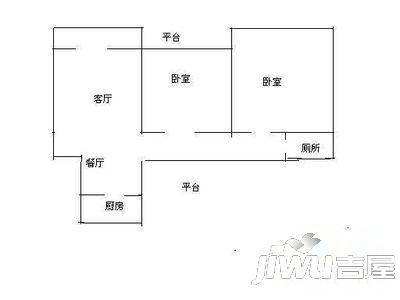 新新家园2室2厅1卫90㎡户型图