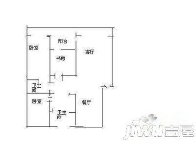 新新家园2室2厅1卫90㎡户型图