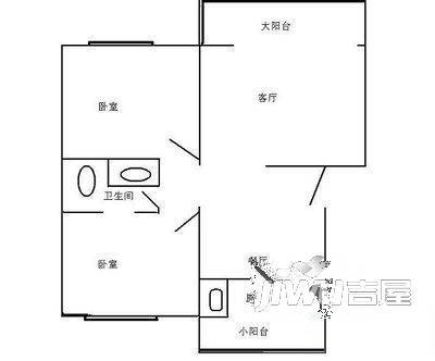 滨江国际1室1厅1卫60㎡户型图