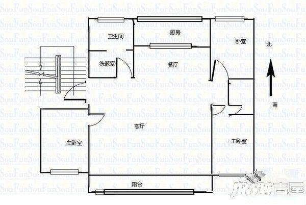 三才小区3室2厅2卫136㎡户型图