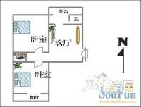 众馨家园2室1厅1卫户型图