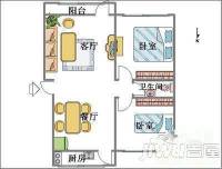 众诚百合园2室1厅1卫87㎡户型图