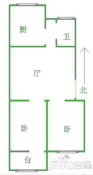 圣雪良园2室2厅1卫户型图