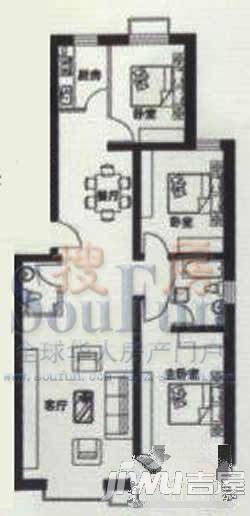 枫丹华庭3室2厅2卫户型图