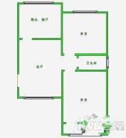 天河园2室2厅1卫84㎡户型图