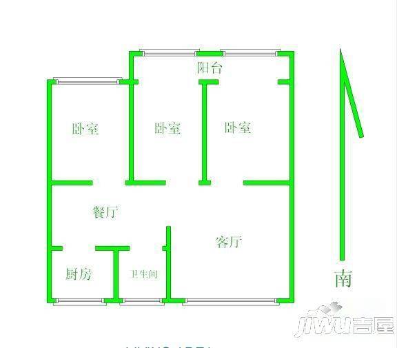 东珠小区3室2厅2卫140㎡户型图