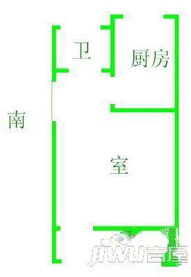 桥西区锅炉厂宿舍1室1厅1卫45㎡户型图