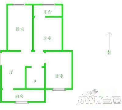 卓达院士智城2室1厅1卫83㎡户型图