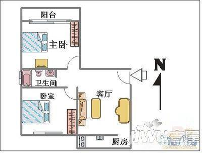 盈伴商住大厦1室1厅1卫42㎡户型图