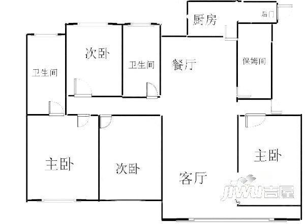 发源小区3室2厅2卫179㎡户型图