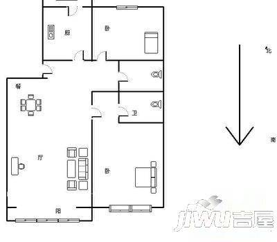 发源小区3室2厅2卫179㎡户型图