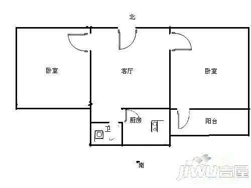 留营华苑2室2厅1卫94㎡户型图