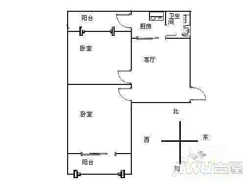 留营华苑2室2厅1卫94㎡户型图