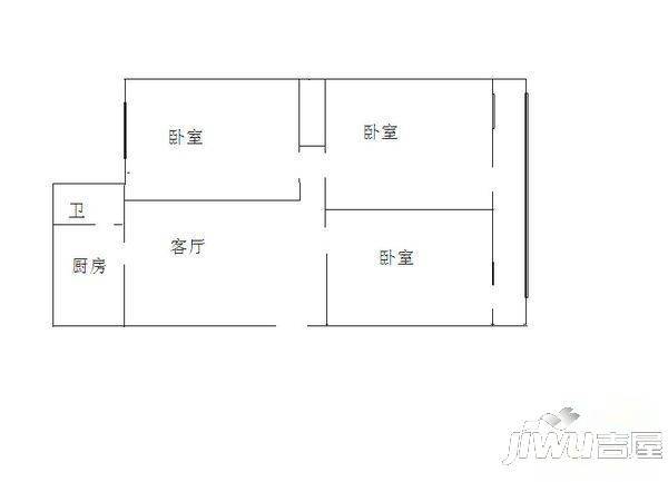 留营华苑2室2厅1卫94㎡户型图