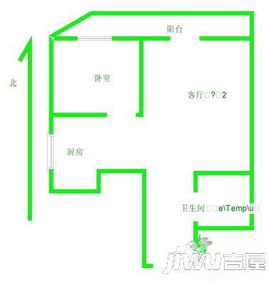 汇龙国际2室2厅1卫90㎡户型图