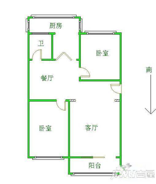 开达小区3室1厅2卫118㎡户型图