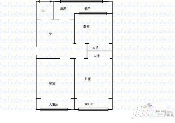 滨东小区2室1厅1卫90㎡户型图