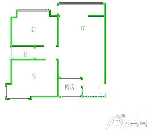 新石小区1室1厅1卫45㎡户型图