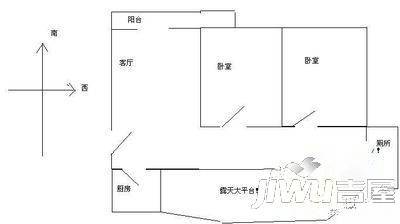 八一花园2室2厅1卫120㎡户型图