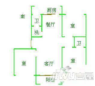 盛世华庭3室2厅2卫120㎡户型图