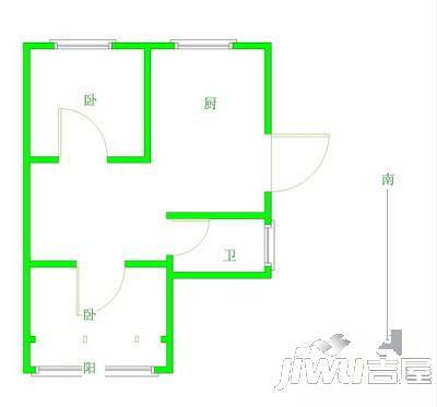 安装公司宿舍2室1厅1卫70㎡户型图