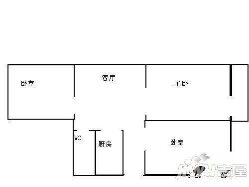 宁安小区2室1厅1卫63㎡户型图